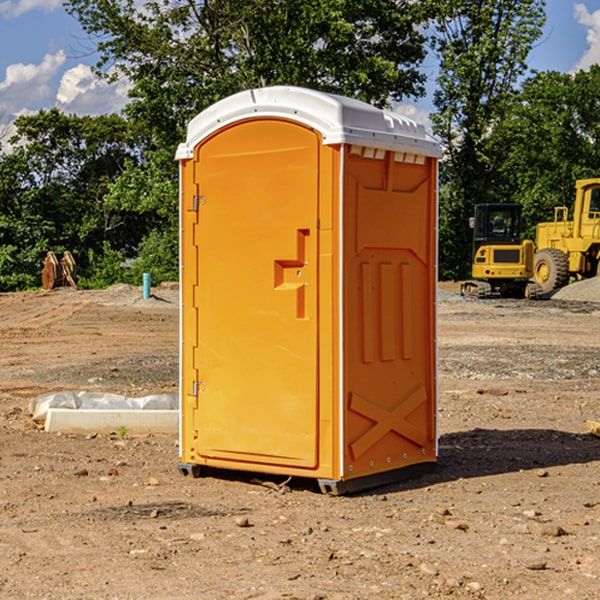 how often are the portable restrooms cleaned and serviced during a rental period in Bear Creek